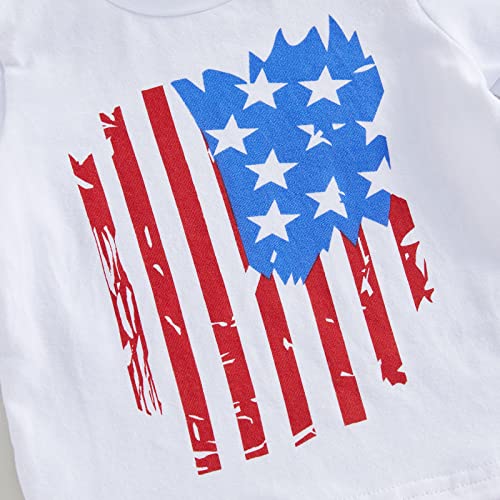 4Th Of July Baby Boy Outfit 3 6 9 12 18 24 Months 2T 3T American Flag T Shirt Top Tee And Shorts Summer Outfit Set (Red White And Blue, 6-12 Months) #TOP3