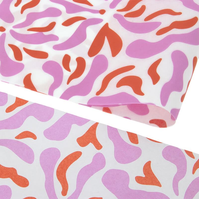 Seidenpapier 50x70cm Blumen Farbe 200 Blatt - Seidenpapier Rosa/Rot - Tissue Paper - Verpackungsmaterial - Seidenpapier zum verpacken - Geschenkpapier decoupage