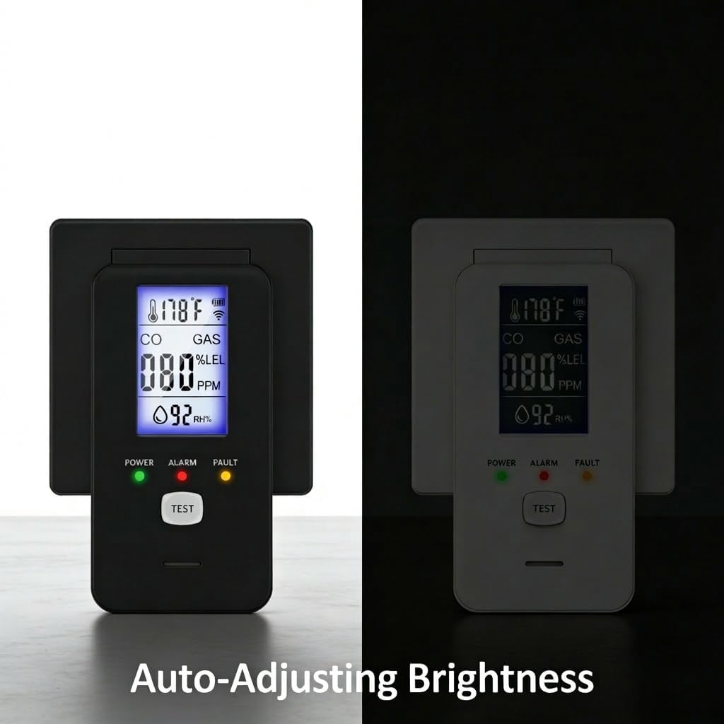 Steadfast Haven 4-in-1 Multi-Function Detector, Portable, with Large Display, Suitable for a Wide Range of Scenarios (White)