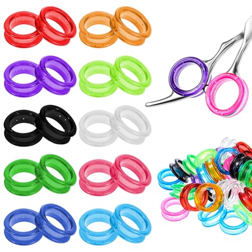 30 Pcs Silicone Scissors Finger Rings Soft Thumb Inserts