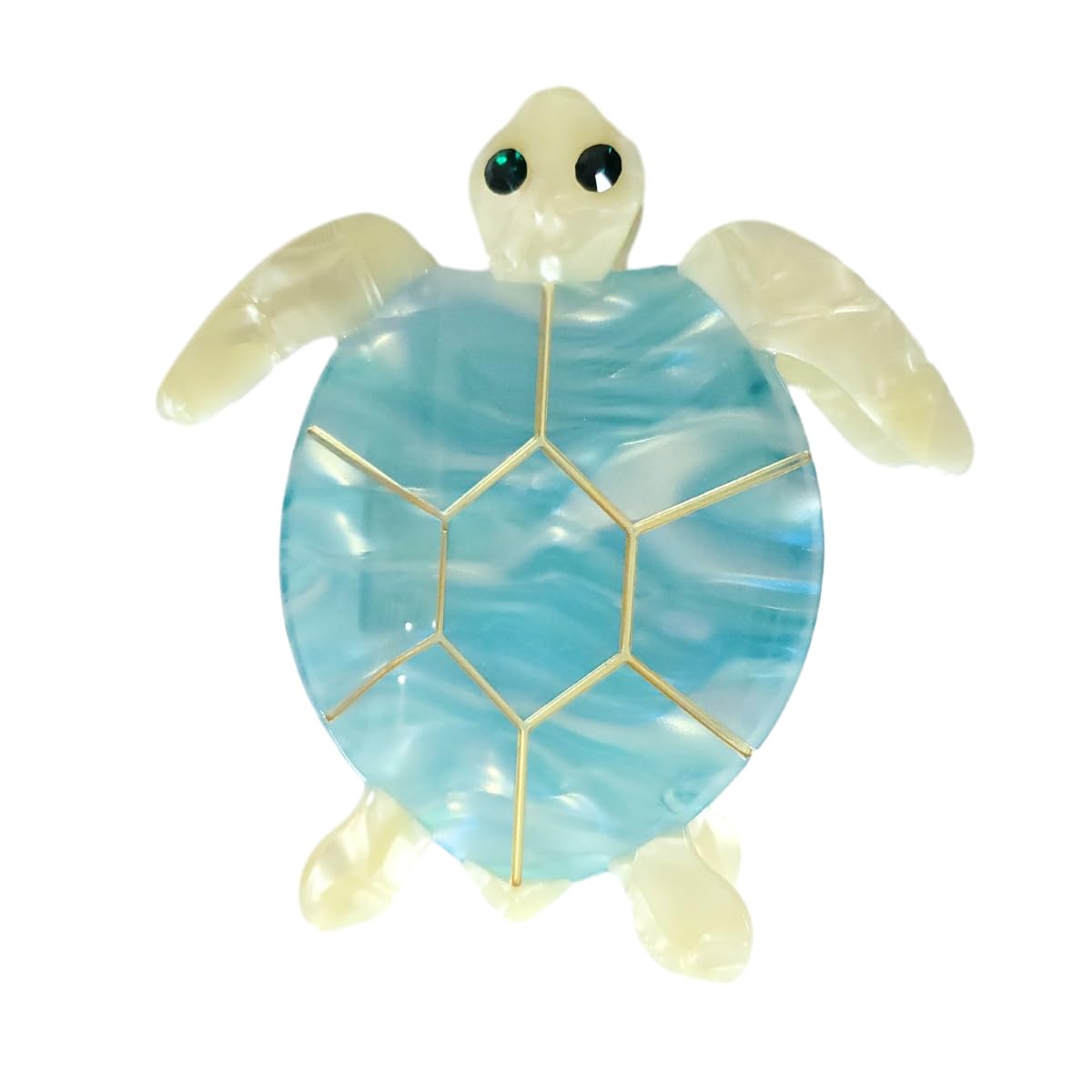 Big Sea Turtle Hair Clips,Cellulose Acetate Hair Clips,Small Claw Clips for Girl,Hair Accessories,Cyan