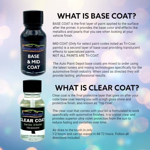 Auto Paint Depot Touch Up Paint For Hyundai Elantra Sonata, Creta, Santa Fe,- Quartz White Diamond White W8 Ww8 (All Years) Half Ounce With Clear Coat #TOP3