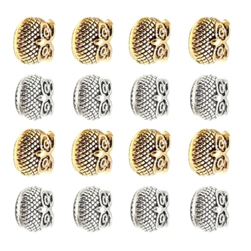 STOBAZA 30Pcs Owl Alloy Spacer Beads DIY Jewelry Making for Necklace Bracelet Earrings Unique Night 
