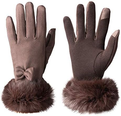 Vagasi Women Winter Gloves Thermal Velvet Touch Screen Texting Windproof Warm Glove for Driving Running