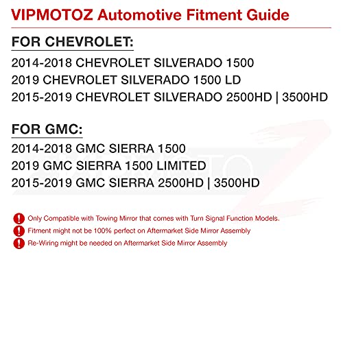 Vipmotoz [Sequential Turn Signal] Switchback Full Led Black Side Marker Light Lamp Assembly Pair For 2014-2018 Chevy Silverado Gmc Sierra 1500 2500Hd 3500Hd Pickup Truck Towing Mirror #TOP5