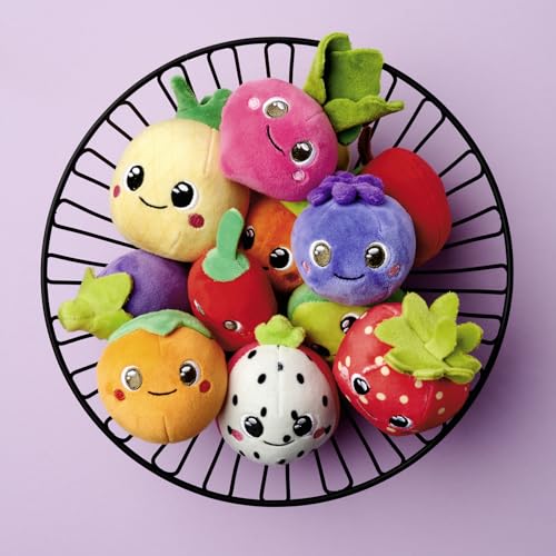 Simba Squeezlings - 12 Plüschfiguren zum Sammeln, es Wird nur EIN Artikel geliefert, Obst und Gemüse aus Plüsch, super Soft, niedliche Gesichter, ca. 8cm, ab 3 Jahren