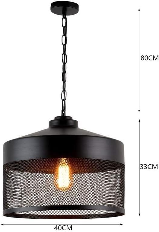 Miniatura 5 de Black Metal Pendant Light Fixture E26 Edison Bulb Compatible for Cafes Restaurants and Home Decor