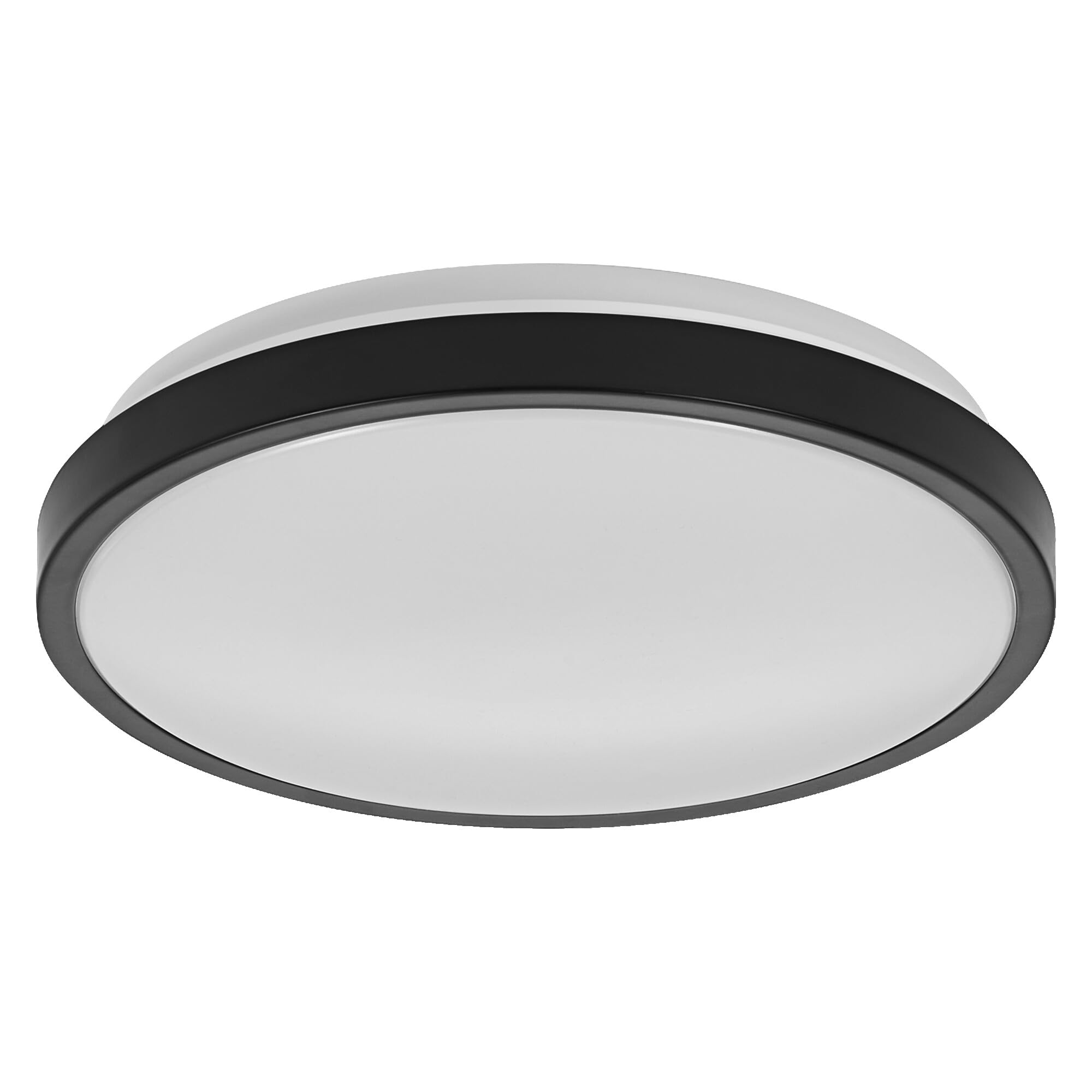 LEDVANCE ORBIS DISC Badezimmer-Deckenleuchte 300mm, schwarz, 18W, 2200lm, warm- bis kaltweißes Weißlicht, per Lichtschalter steuerbar, besonders schlankes Design, IP44 Schutzklasse, 3000K-4000K