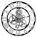 Produktbild Searchyou - Wanduhr Holz, 58CM/23 Zoll XL Ohne Tickgeräusche Vintage Edle Zahnrad Römische Zahlen Groß Wanduhr für Schlafzimmer, Wohnzimmer, küchenuhren, Büro - (Silber)