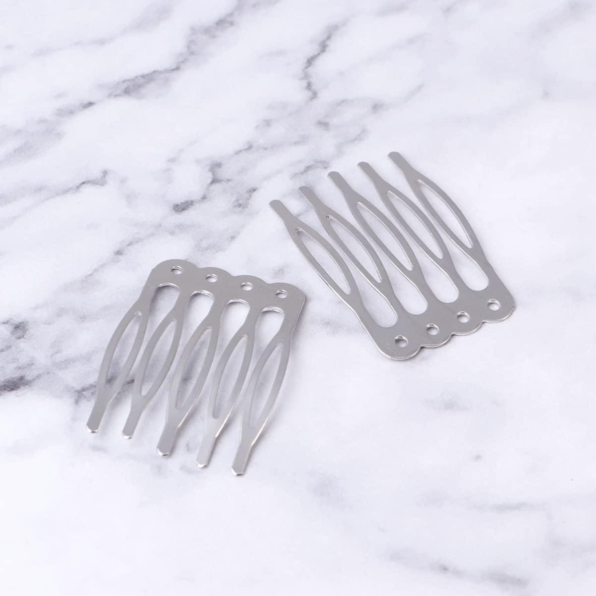 minkissy 150pcs Hair Combs Handmade Five Teeth Comb for Women Girls Silver Hair Accessories and Personalization