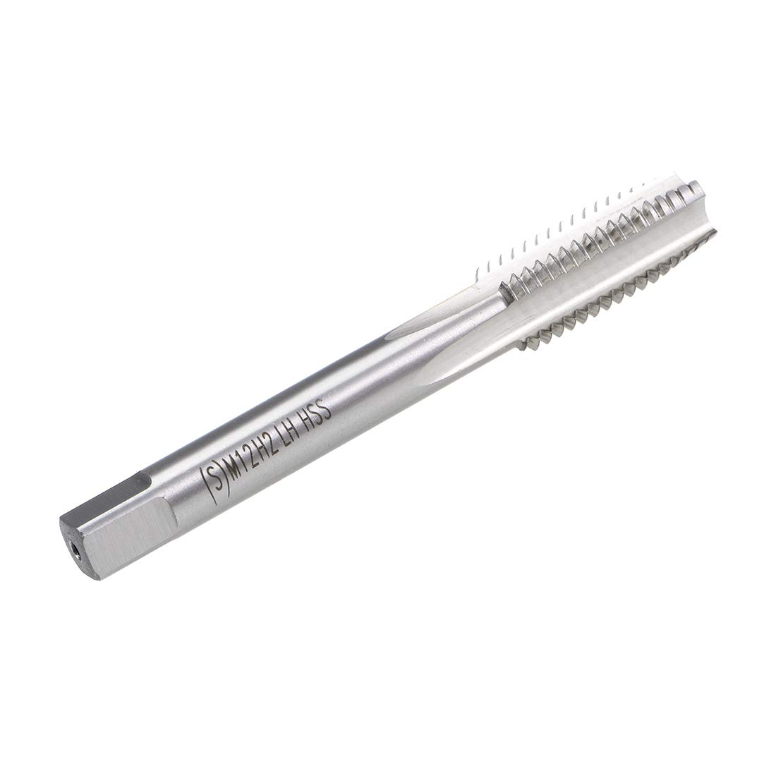 sourcing map Taraud Machine Métrique Gauche Filetage M12 Pas 1.75 H2 4 Flûtes Acier Rapide
