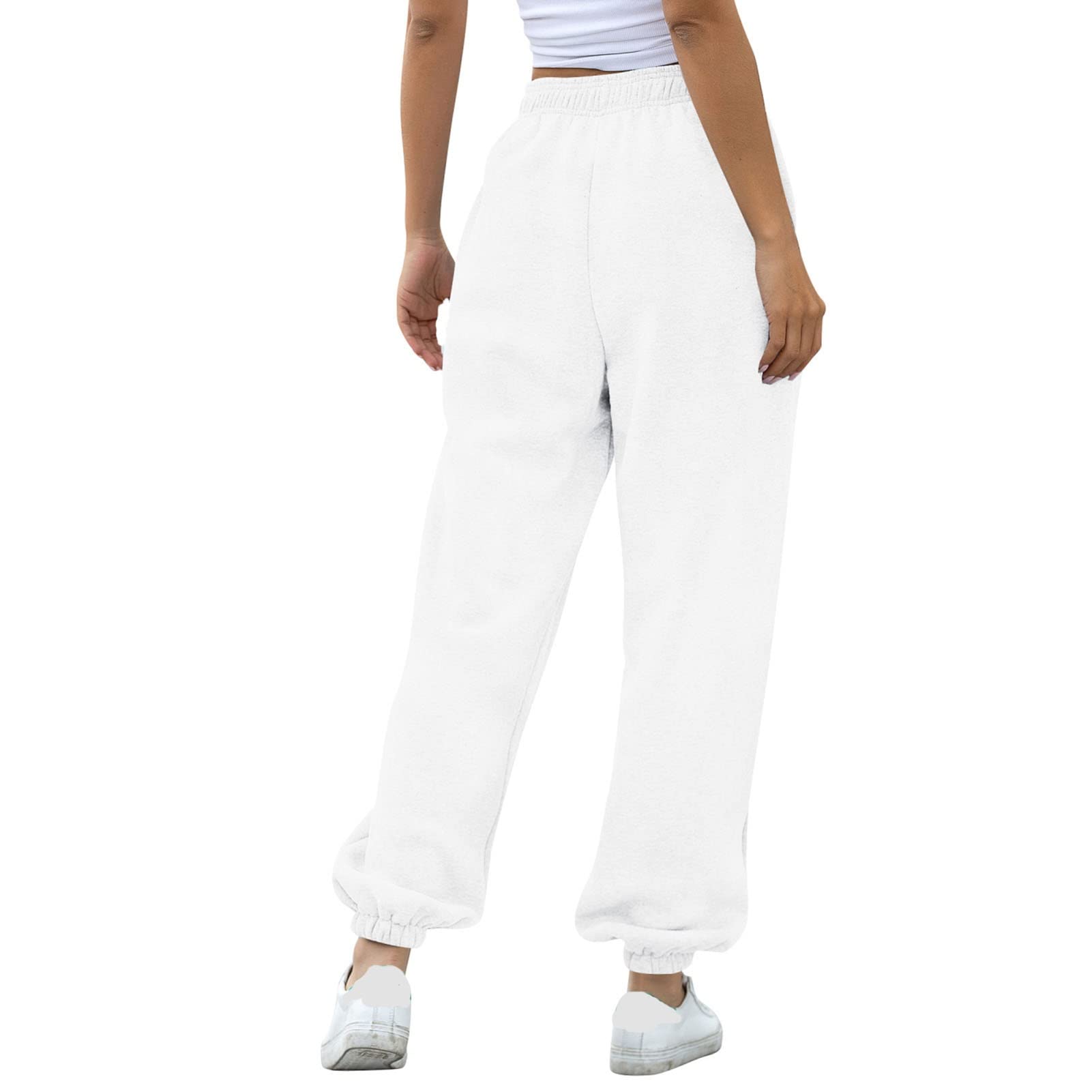 Pantaloni Sportivi da Donna A Vita Alta Pantaloni Sportivi con Coulisse Pantaloni Sportivi con Tasche Pantaloni Sportivi da Jogging Pantaloni con Risvolto A Leggings