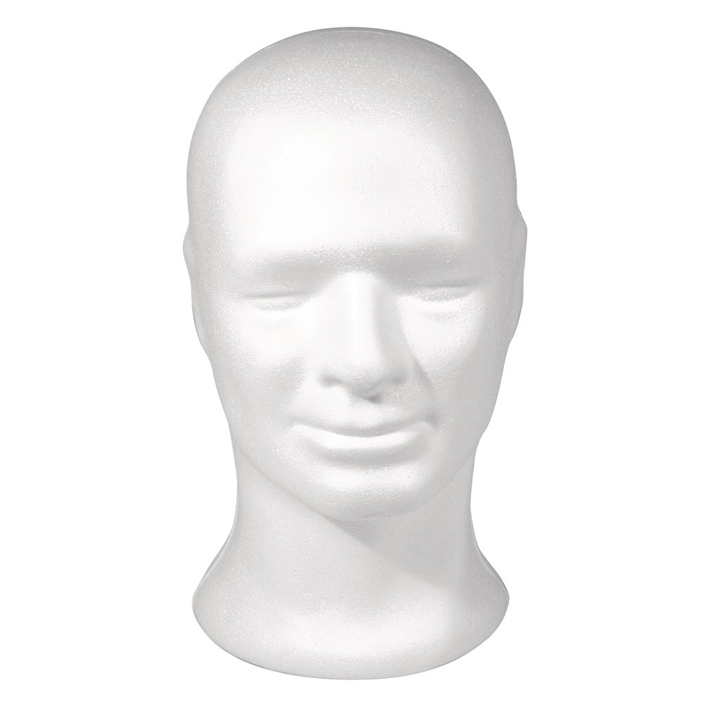 Rayher 3396600 Styropor-Kopf, männlich, 30,5 cm