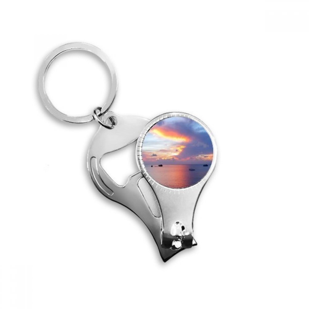 Porte-clés décapsuleur en métal nature ocean sky pour les sorties et pique-niques