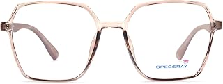 SPECSRAY Oversized Square Eyeglasses Frame, Transparent Pink Price In India