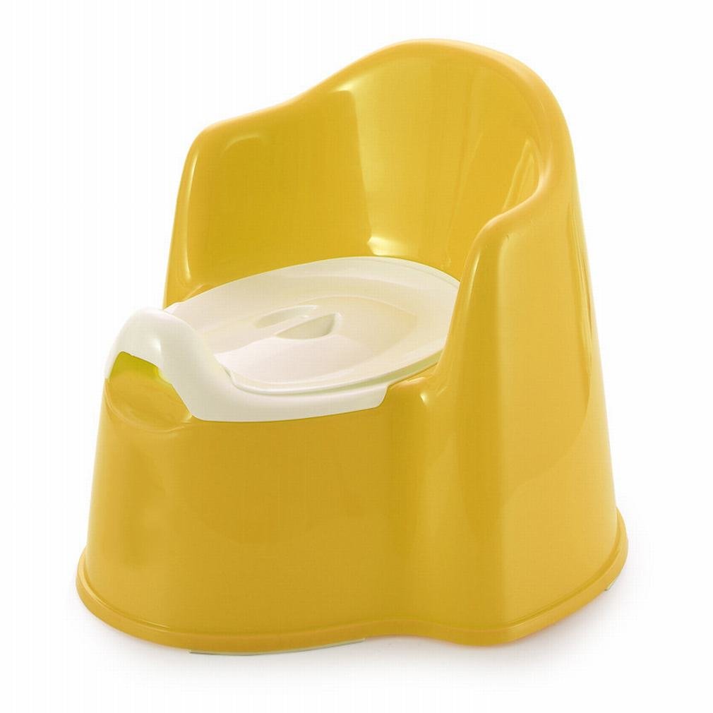 Toilette bébé HM jaune : la cuvette enfant avec dossier qui empêche les basculements
