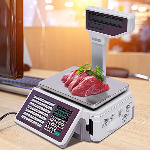 Báscula comercial digital TFCFL con impresora térmica 66 lb miniatura 7