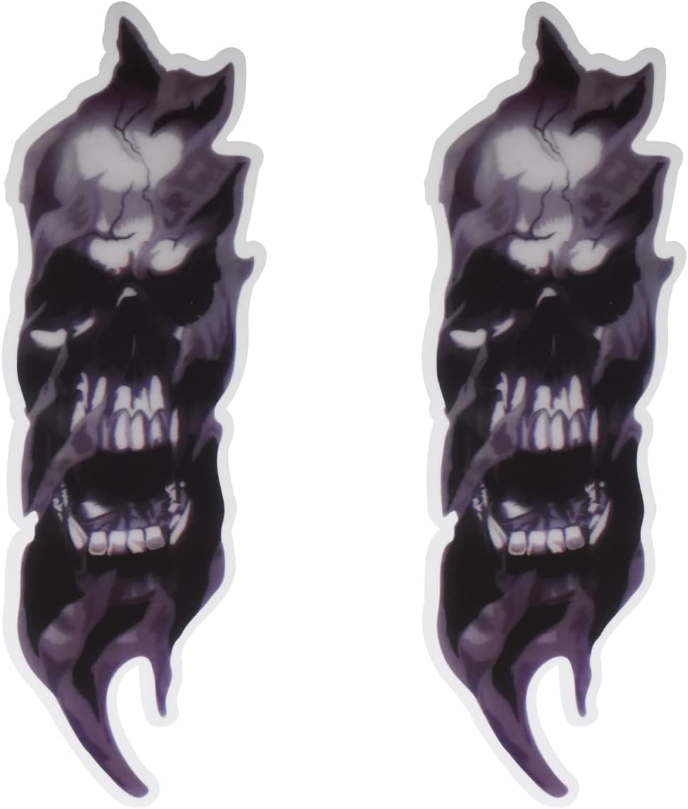 Car Motorcycles Sticker Front Fork Skull Decals Graphic Sticker Universal Fit for Car Truck Harley Yamaha Suzuki