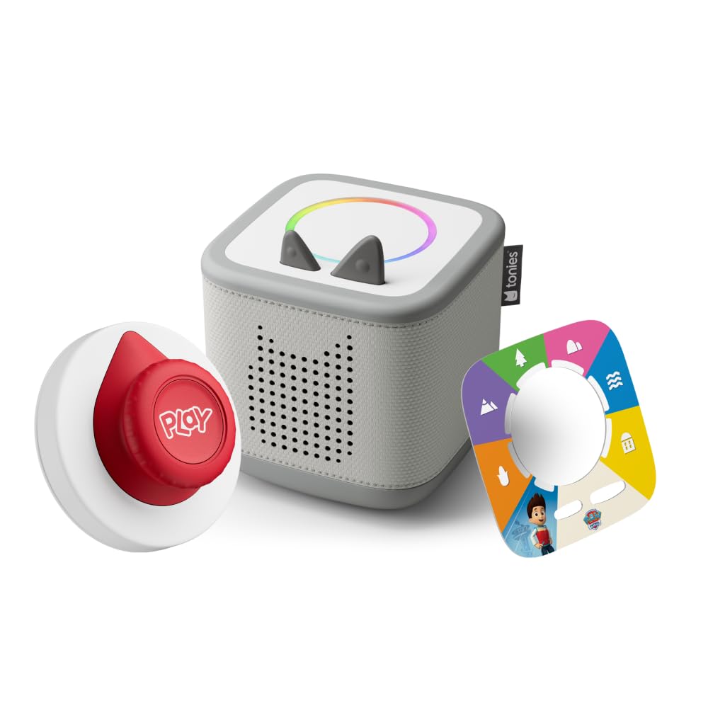 tonies Toniebox 2 Tonieplay Bundle Incl. 1 Tonieplay Spiel + Controller: Paw Patrol, Mondgrau, Audioplayer für Hörbücher, Lieder, Einschlafen und Tonieplay für Kinder