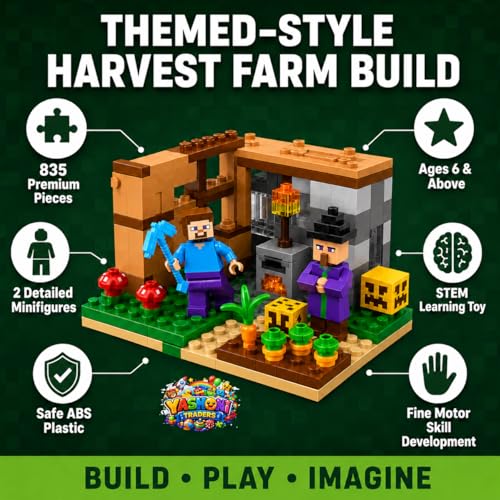 Image of Yashoni Building Blocks Toy Set for Kids | DIY STEM Construction Bricks with Mini Figures, Creative Models & Educational Play Set| Blocks Game (96, The Harvest Season)