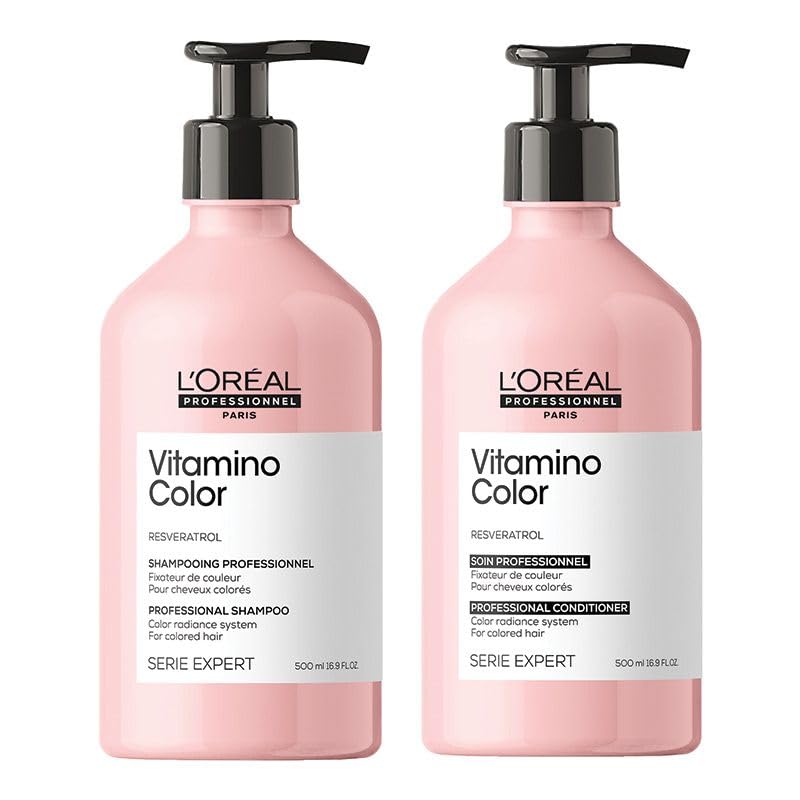 LOreal Professionnel Vitamino Color Shampoo 500ml & Vitamino Color Conditioner 500ml Duo