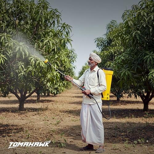 Image of Tomahawk Oxford SIN-2031 20L Battery Operated Agricultural Sprayer | 12V Motor & 12Ah Battery | Electric Farm Sprayer Pump with Adjustable Lance, 3 Nozzles & Backpack Strap