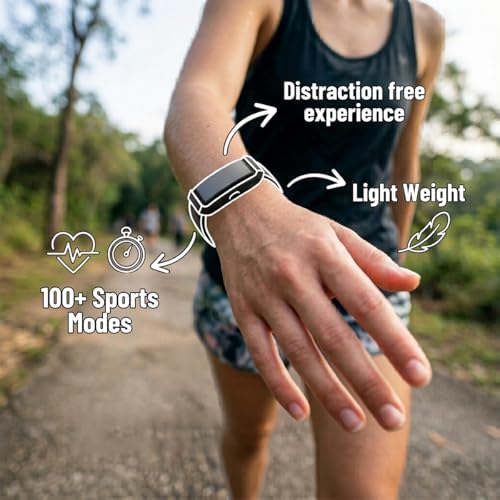 Image of pTron Reflect ACE Smart Fitness Band w / 45 Days Battery Life, 112 Sports Modes, Heart Rate, SpO2, Stress, Sleep Tracking, HRV, Smart Notifications, 1-Key Measurement, Nylon & Silicon Straps (Black)