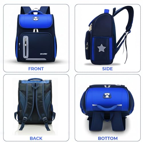 Image of School Bag for Boys & Girls 6-10 Years | Kids Lightweight Waterproof Backpack for 8-10 Years | Spacious Durable Book Bag for Primary & Middle School Students