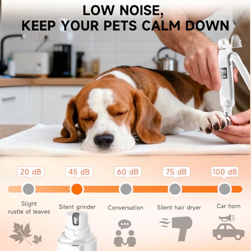 Kithouse 2 in 1 Dog Nail Clippers an Nail Grinder Pet Trimmers for Dogs Cats Claw Nail Care Tool USB Rechargeable Dogs Nail Trimmer with LED Lights and Storage Bag Low Noise Pet Electric Grinder