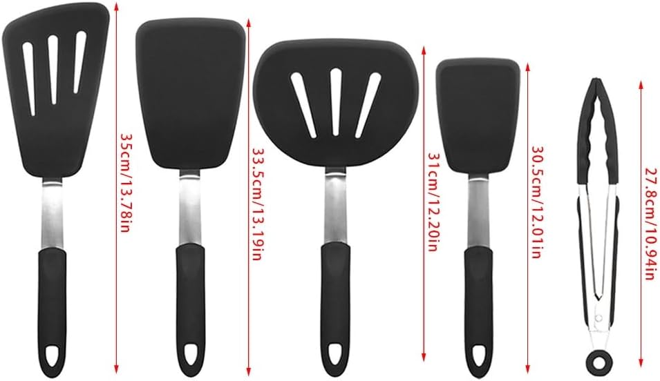 Easy To Clean Silicone Turner Spatula for for Eggs and Pancakes Heat Resistant Ergonomic Grip Tool For Cooking