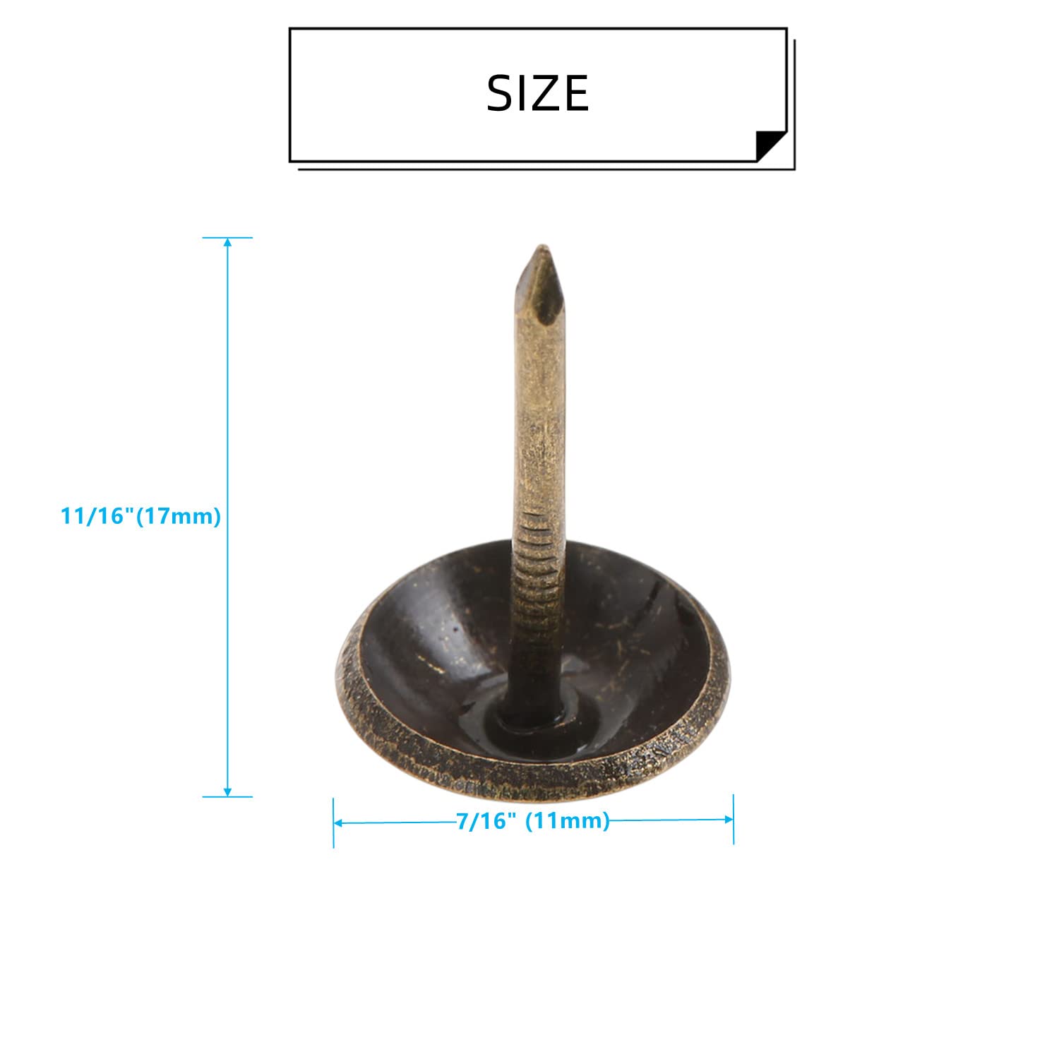 Bronze Upholstery Nails - 100 Pack -2