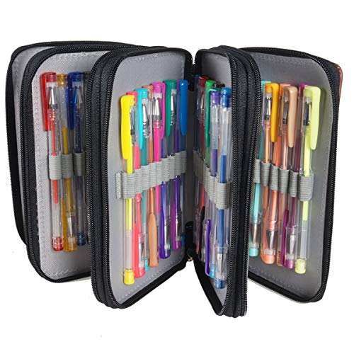 Sunreek Gel Pens For Adult Coloring Books-60 Colors Gel Pens Set With Pu Leather Travel Case For Sketching, Drawing & Custom Artistic Creations Adult Coloring Books #TOP6