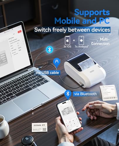 Image of NIIMBOT M3 Label Maker Machine with Tape, 3'' Bluetooth Thermal Transfer Sticker Printer for Small Business Clothing, Address, Cable Storage, Compatible with Phones & PC(Not for 4x6 Shipping Label)