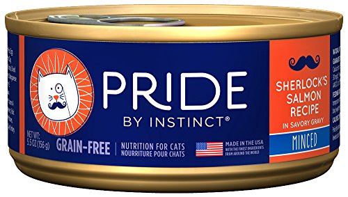 Pride by Instinct Grain Free Minced Sherlock's Salmon Recipe Natural Wet Canned Cat Food by Nature's Variety, 5.5 oz. cans (Case of 12)