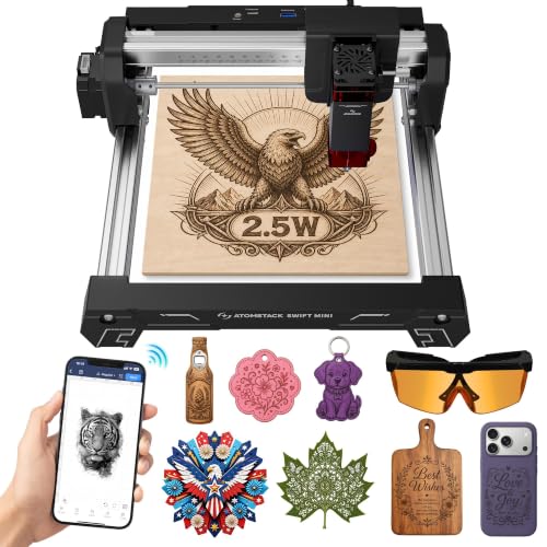 Image of ATOMSTACK Swift Laser Engraver Machine, Compact, Black, 2.5W Laser Cutter