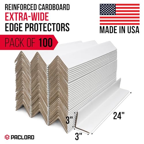 Paclord Extra-Wide 24" x 3" x 3" Reinforced Cardboard Edge Protectors (Pack of 100) – 0.225" Heavy-Duty Thickness – Cardboard Edge Protectors for Shipping – American Quality Pallet Edge Protector by Paclord - Image 2