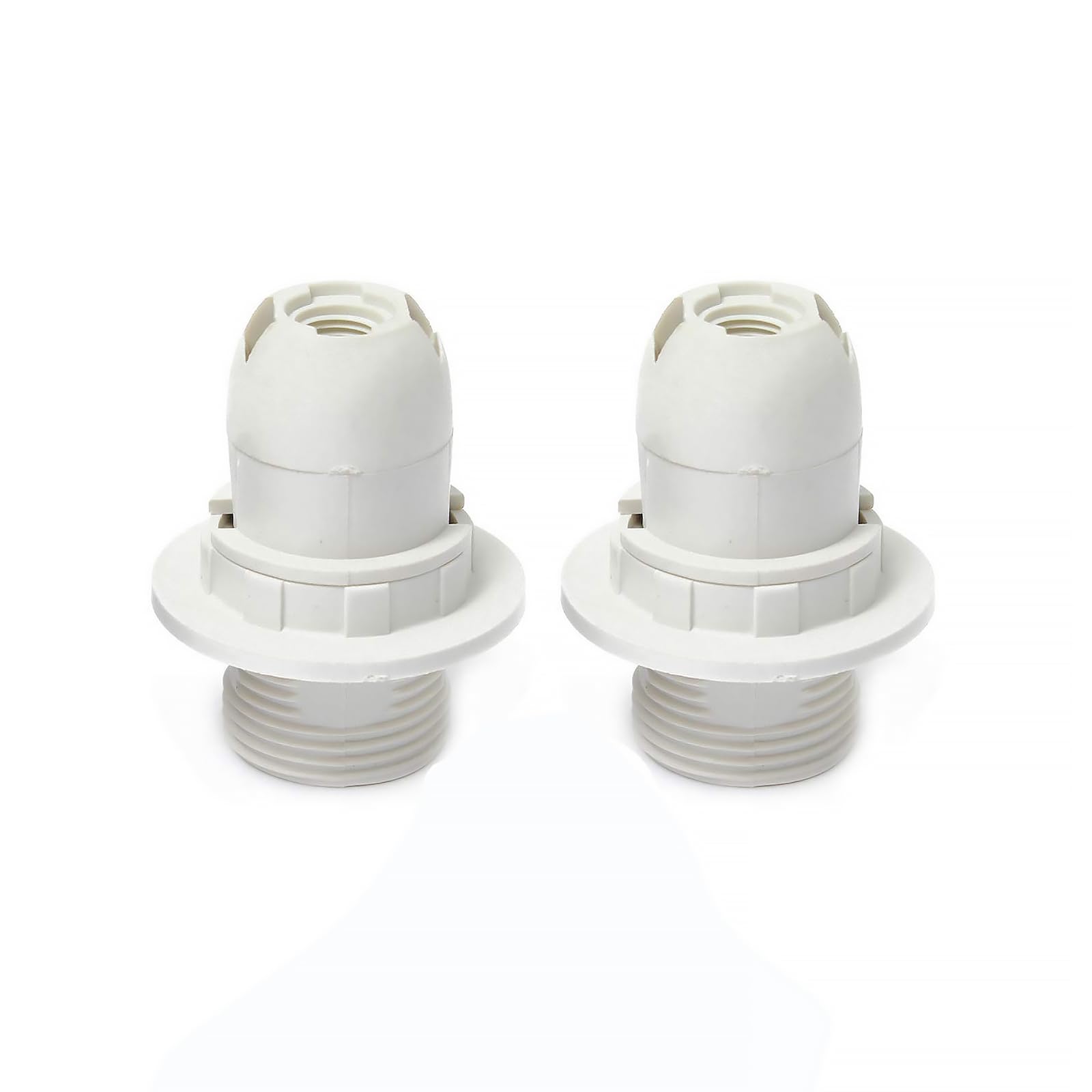 HAPPOW 2 Pack E14 Lamp Holder, White Edison Screw Lamp Holder with Plastic Shell Light Bulb Socket