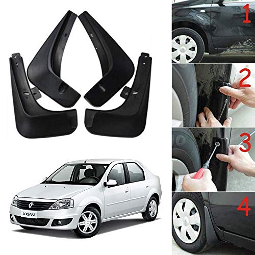 Image of Oshotto (O.E.M Fitting Cup Type) Mud Flap /Splash Guard Compatible with Mahindra Logan (Set of 4)