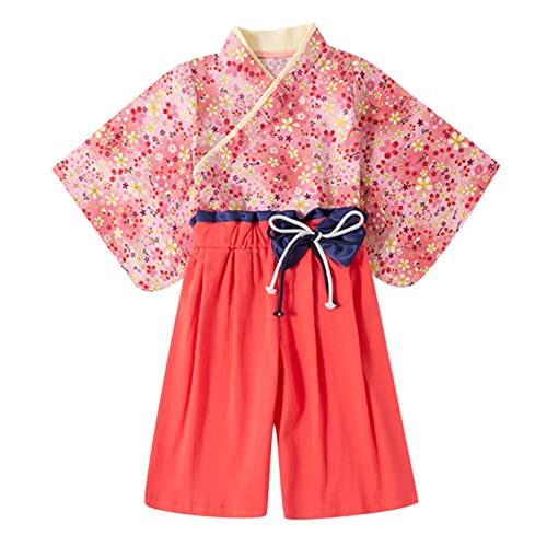 Kimono Robes and Pants Sets for Girls Boy Japanese Kimono for Kids Cotton Kimono Top, Pant Toddler Girls Spring