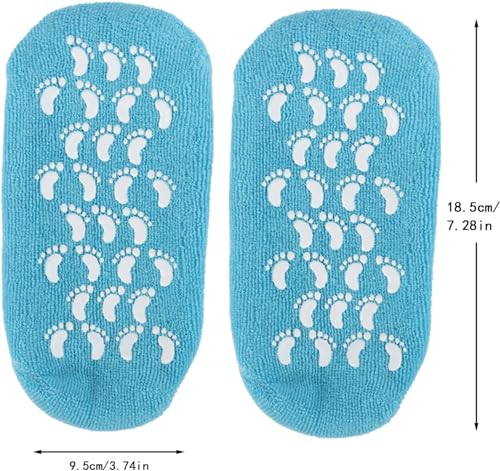Image of Vn care Silicone Socks for Women, Crack Heel Repair Socks, Spa Gel Socks for Women, Silicon Socks, Silicone Socks for Men, Foot Hydration Socks Vitamin E-Multicolour (Blue)