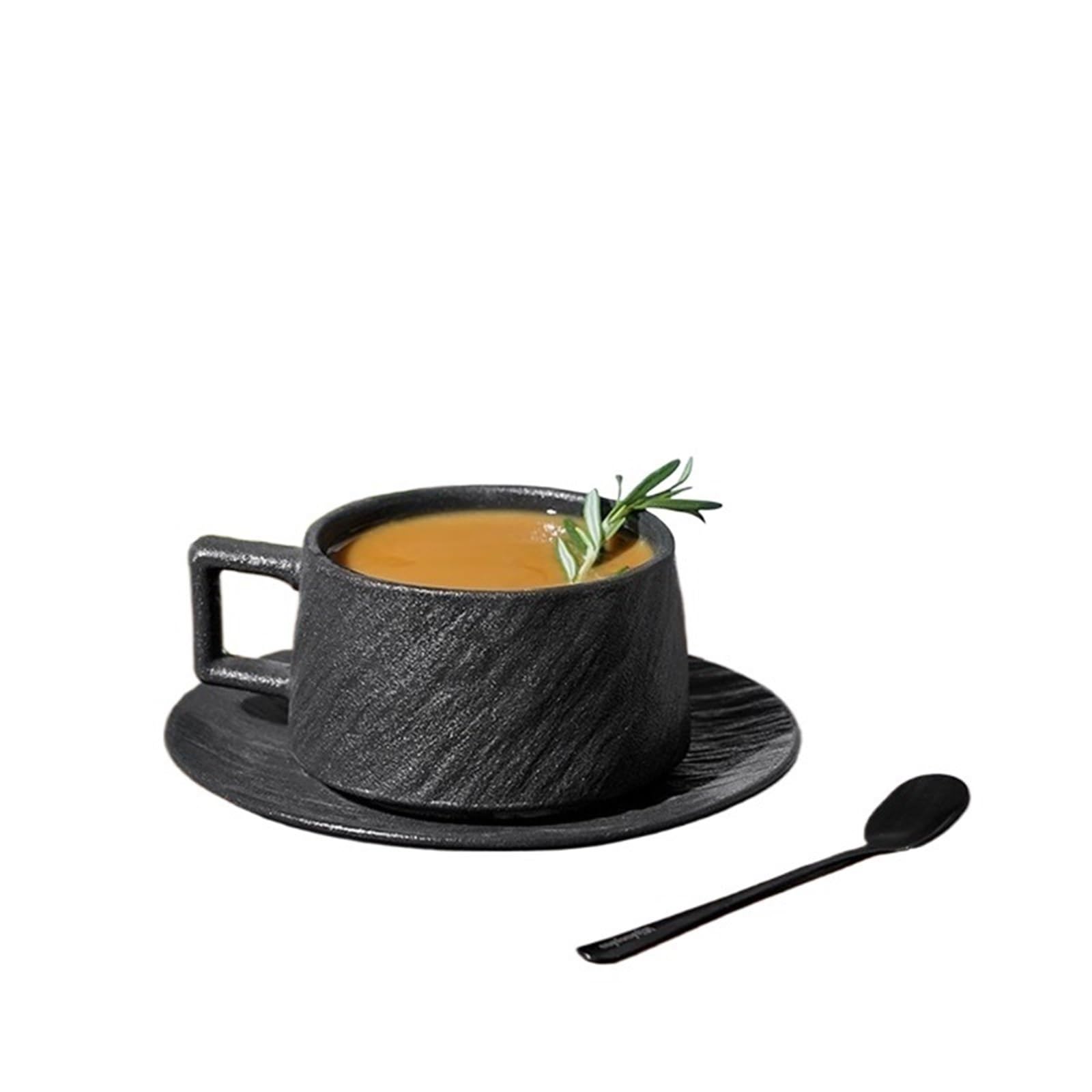 Kaffeetasse Untertasse 250ML Rock Sand Keramik Kaffeetasse Set Exquisite Nachmittag Blume Tee Becher Hotel High-end-Restaurant Kaffeetasse(Green)