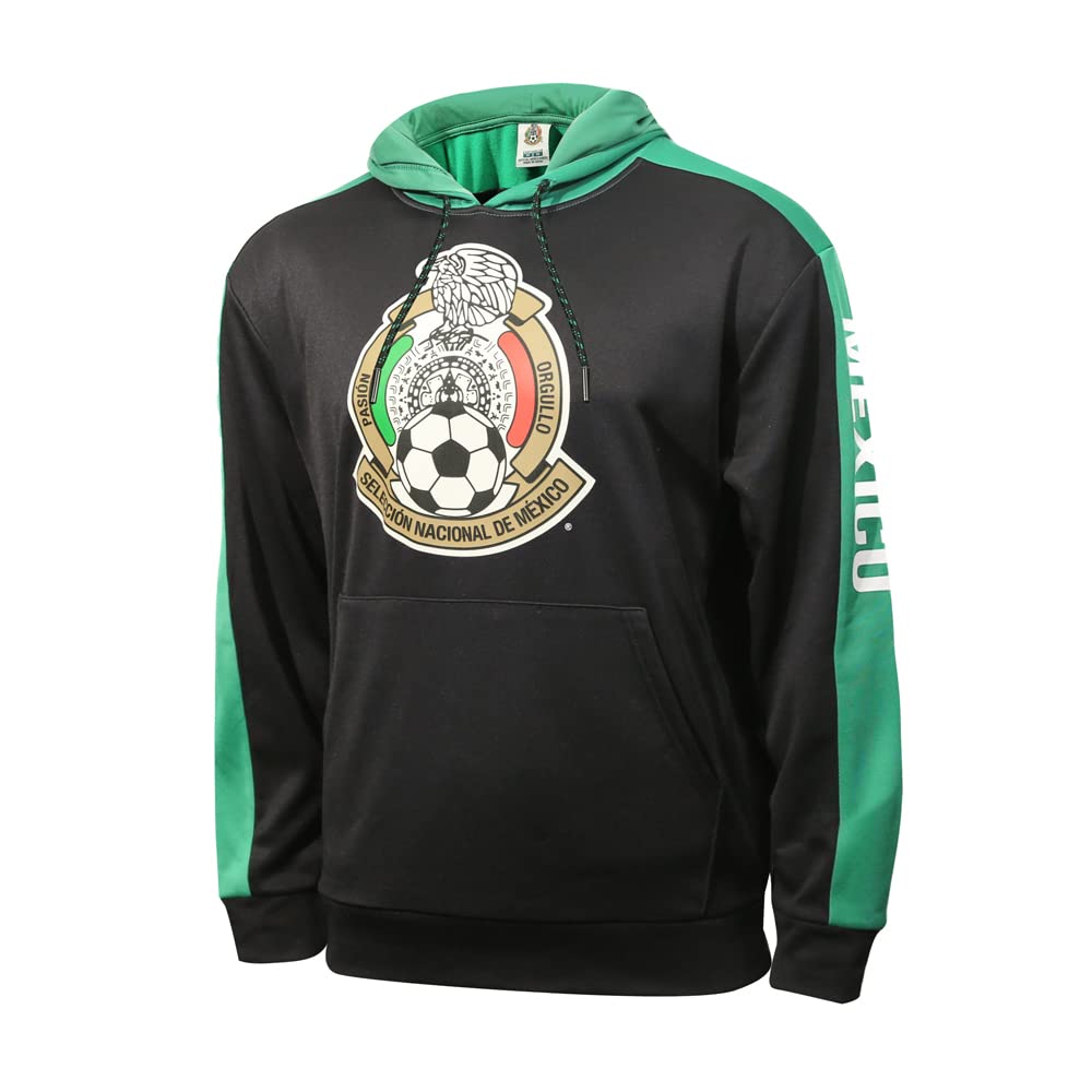 Icon Sports FMF Mexico National Football Team Side Step Pullover Hoodie Black/Green
