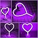 UrsaMajor Heart Neon Sign, Purple Room Decor Neon Lights for Bedroom Girls, Battery Operated or USB Powered LED Heart Lamp for Birthday Wall Decor Party Home Decor, Mothers Day Valentine Gifts