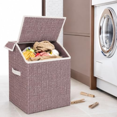 Image of 75 Liter Non Woven Laundry Basket with 2 Side Pockets for Socks and Handkerchief |Foldable Clothes Storage Bin Organizer for Dirty Clothes, Kids Toys, Bedroom & Bathroom (red cross)