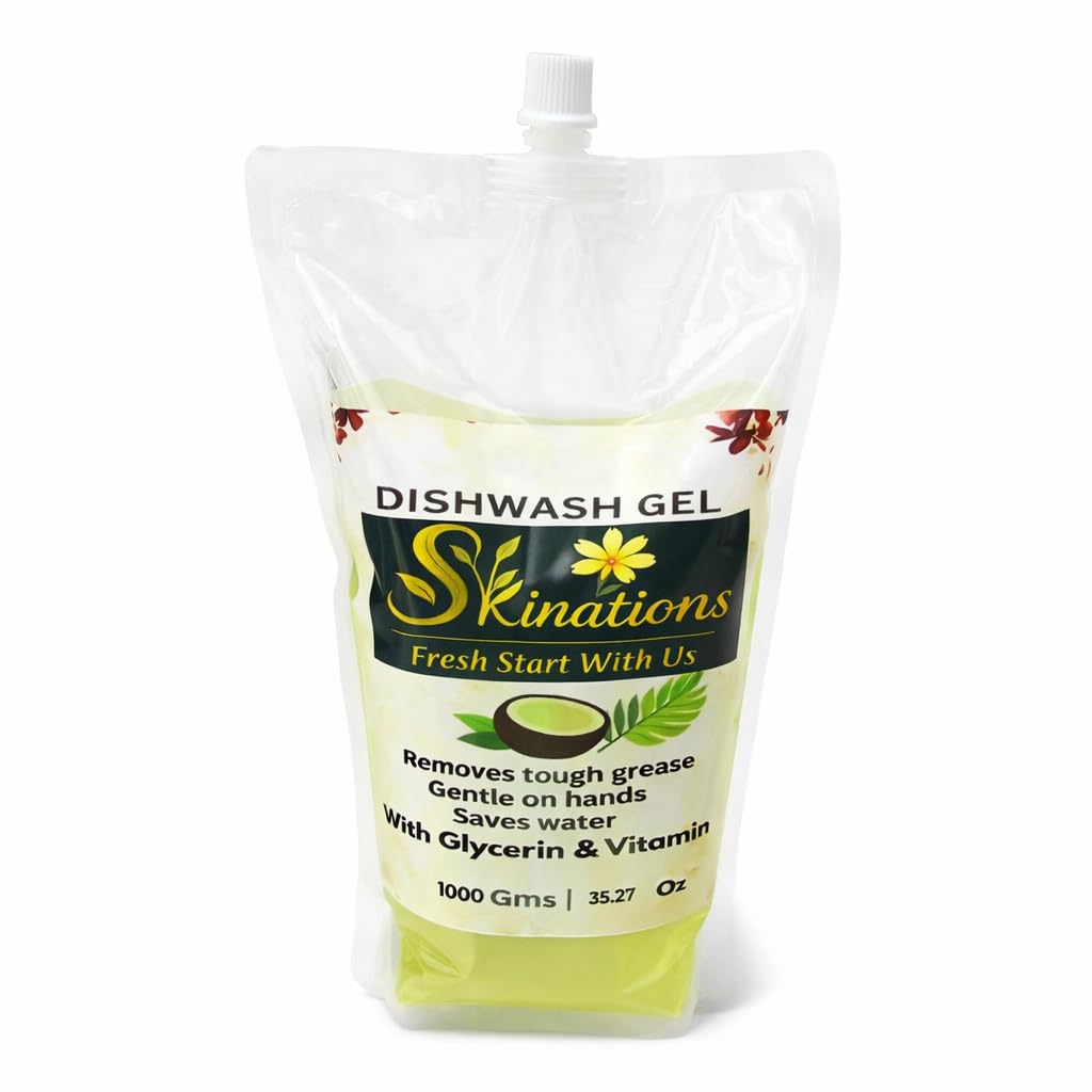 Dishwash Gel, 1000 g, with Glycerine and Essential Oil, No Phosphates, Biodegradable, Safe for All Dishes-picture-24