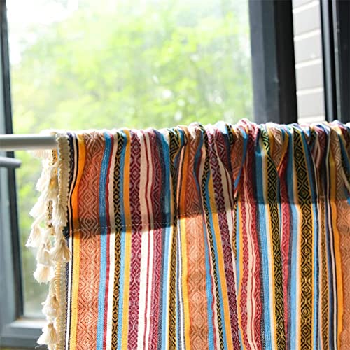 Cortinas de cocina de lino y algodón cenefa boho chic de 1 pieza 132x160 4
