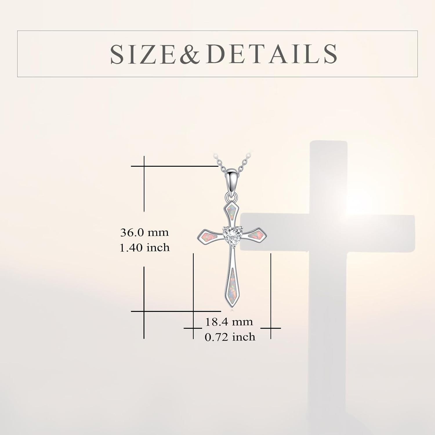 LUHE Cross Necklace for Women Sterling Silver Cross Pendant Necklace Opal Jewelry Religious Jewelry Christian Gifts - Image 6