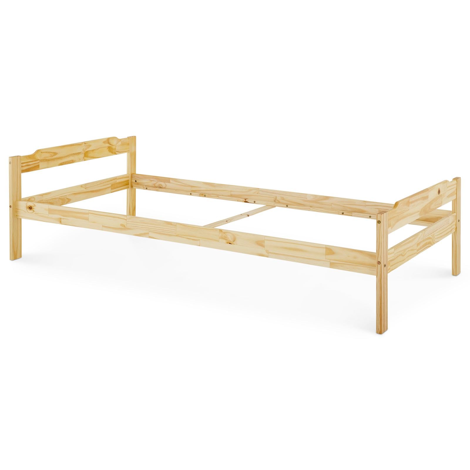 IDIMEX Massivholzbett Moritz aus Kiefer Massivholz 90x200 cm, Natur - Einzelbett kür Kinderzimmer, Tagesbett Jugendbett, einfaches Gästebett, Bettgestell lackiert