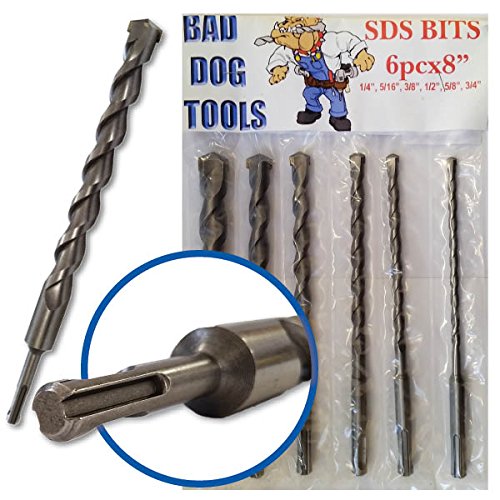 Bad Dog Tools 8 inch 6 piece SDS Hammer Drill Bit Set Amazon.in Home
