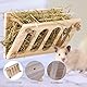 Verzinkte Hamstertränke mit Deckel 3KG Fassungsvermögen Automatischer Futtertrog mit Heufütterung und Wasserflasche für Hamster, Kaninchen und Küken